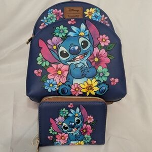 Disney Stitch Loungefly Mini Backpack and Wallet